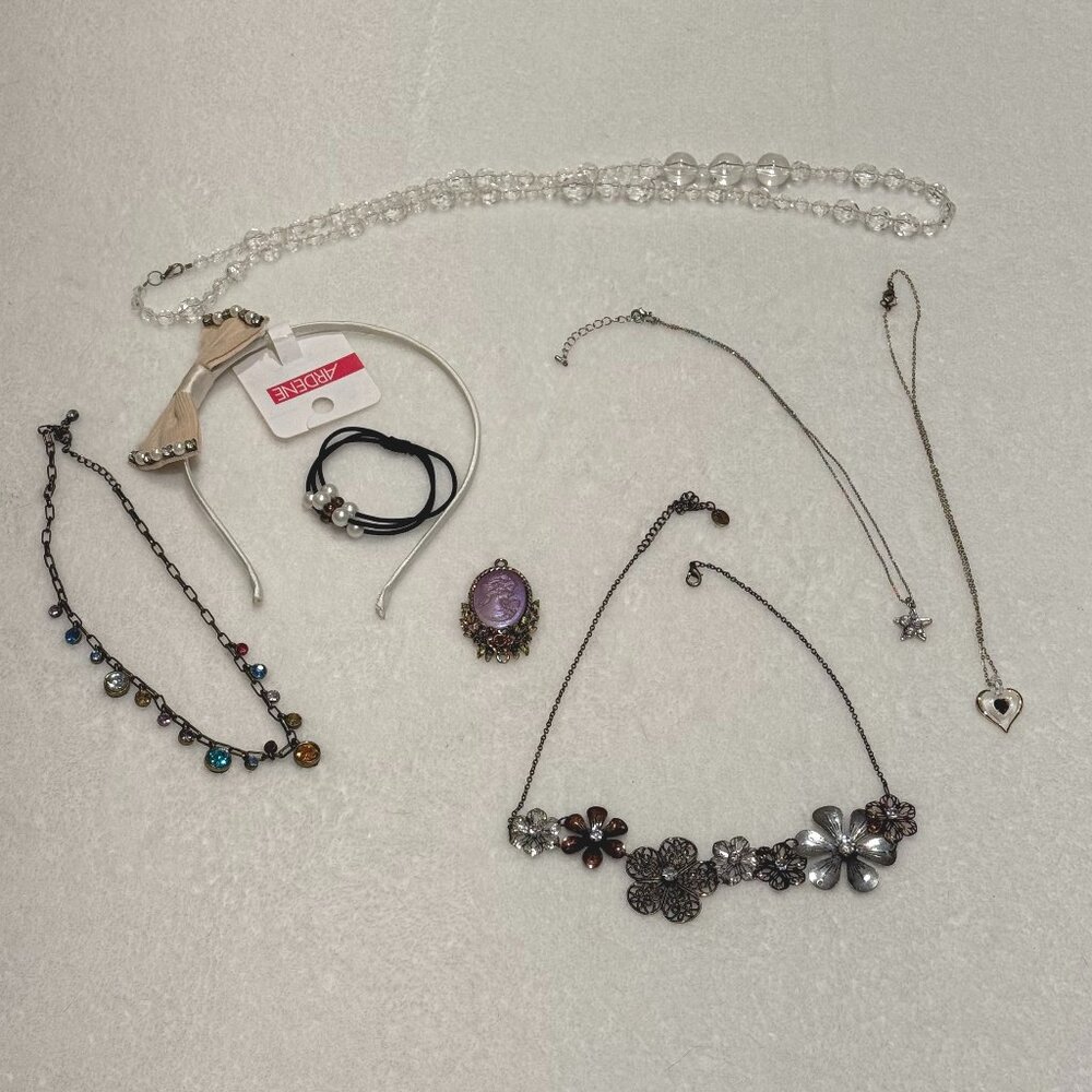 Women’s Costume Jewelry Lot - Brass Charms, Locket Necklace Making, DIY Crafts